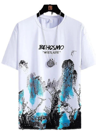 Short Sleeve Men's Ink Painting Graffiti T-shirt Sports Breathable