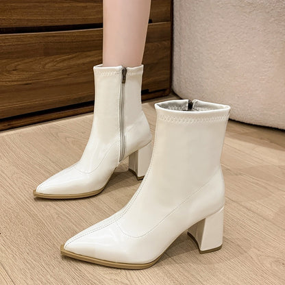 Pointed-toe High Heel Short Boots Women's French Style Small Ankle Boots Buy Center