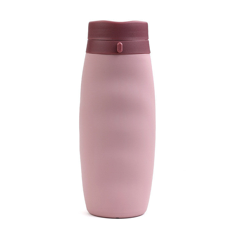 Just Arrived at Buy Center: Fashion Personality Portable Folding Silica Gel Cup Pink 600ML