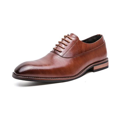 Hot New Items at Buy Center: Men's Formal Leather Lace-up Rubber Sole Business Men's Shoes Gentleman Brown 2279