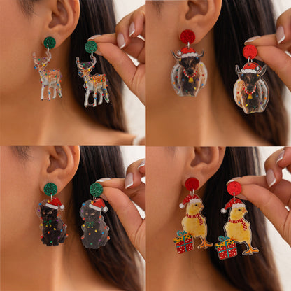 Christmas Creative Zodiac Acrylic Earrings Buy Center