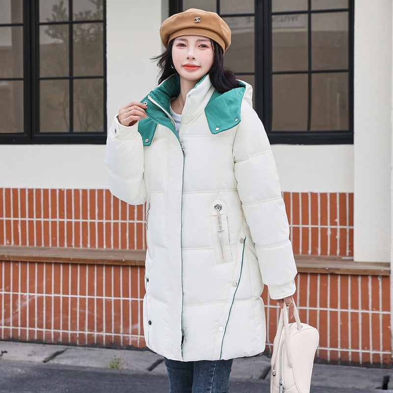 Winter Loose Down Cotton-padded Coat Women's Coat Mid-length Thickened Buy Center