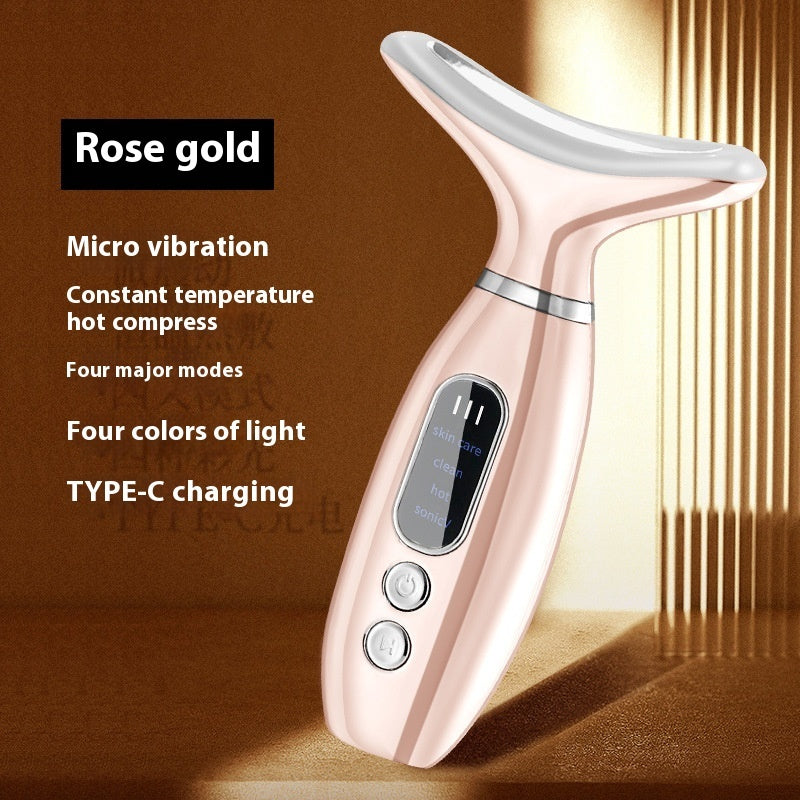 Buy Center Hot Pick-Neck Beauty Instrument Charging Color Light V Face Massage Instrument Rechargeable Rose Gold