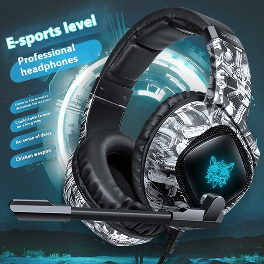 Newly Released at Buy Center: Camouflage Color Head-mounted RGB Computer Wired Bass Gaming Headset For E-sports