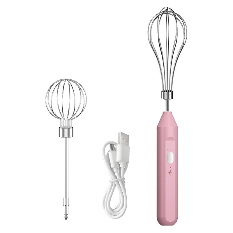 Just Arrived at Buy Center: Wireless Mini Cream Blender Handheld Electric Whisk Household 06 Pink Double Stick High Power