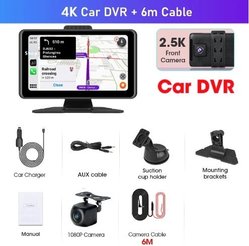 Newly Released at Buy Center: 7-inch Portable Touch Monitor Wireless Car GPS Navigation Front and rear lens