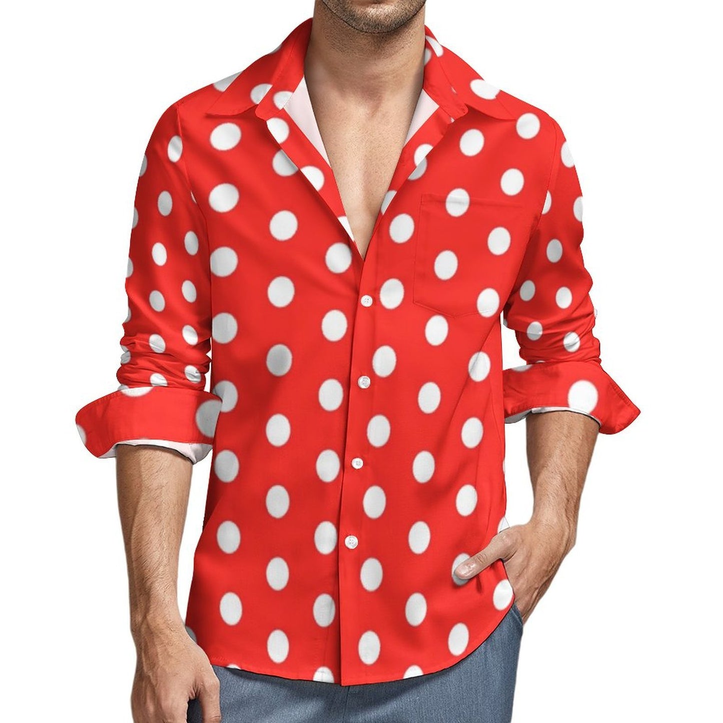 Chemise à manches longues pour homme avec impression numérique