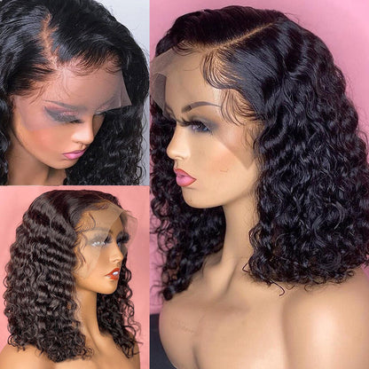 Just Arrived at Buy Center: Deep Water Wave Lace Frontal Human Hair Wigs Transparent Curly