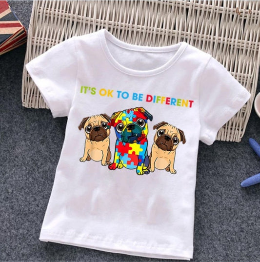 Cartoon Puzzle T-shirt Summer Clothes