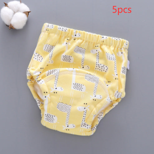 Hot New Items at Buy Center: Baby Training Pants Washable 6-layer Gauze Diaper Cover Giraffe 5PCS