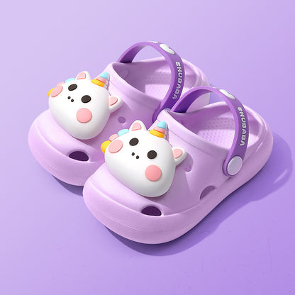 Fresh Arrivals at Buy Center: Children's Slippers Summer Cartoon Baby Soft Bottom Hole Shoes Boys And Girls Closed Toe Sandals