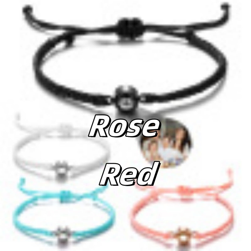 Buy Center Hot Pick-Alloy Photo Projection Bracelet Circular Color Braided Projection Photo Rose Red