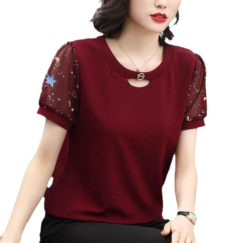 Women's Short-sleeved Chiffon Shirt Summer Korean Style Loose