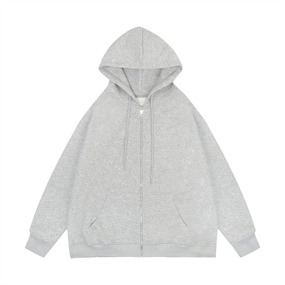 Fresh on the Scene at Buy Center: Men's And Women's Sparkling Style Zipper Cardigan Hoodie Plus Size 04 Light Gray