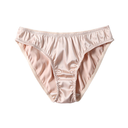 Trending Now at Buy Center: Solid Color Thin Silk Breathable Briefs Skin Color