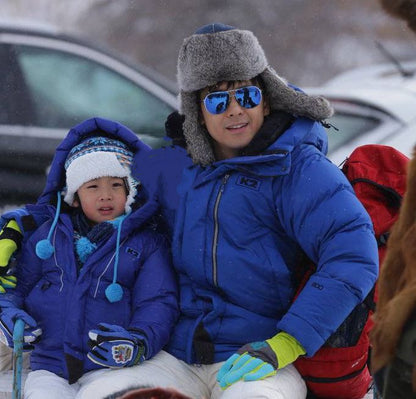 Gorro de piel de conejo para hombre y mujer, pareja de esquí de piel