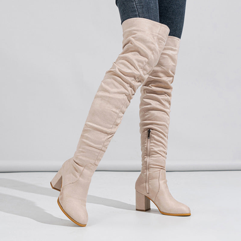 Women's Boots High-heeled Elastic Long Boots Over The Knee Boots Buy Center