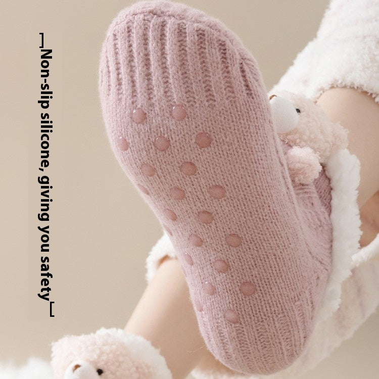 Women's Thick Socks Winter Fleece Lined Padded Warm Keeping Lambswool Buy Center