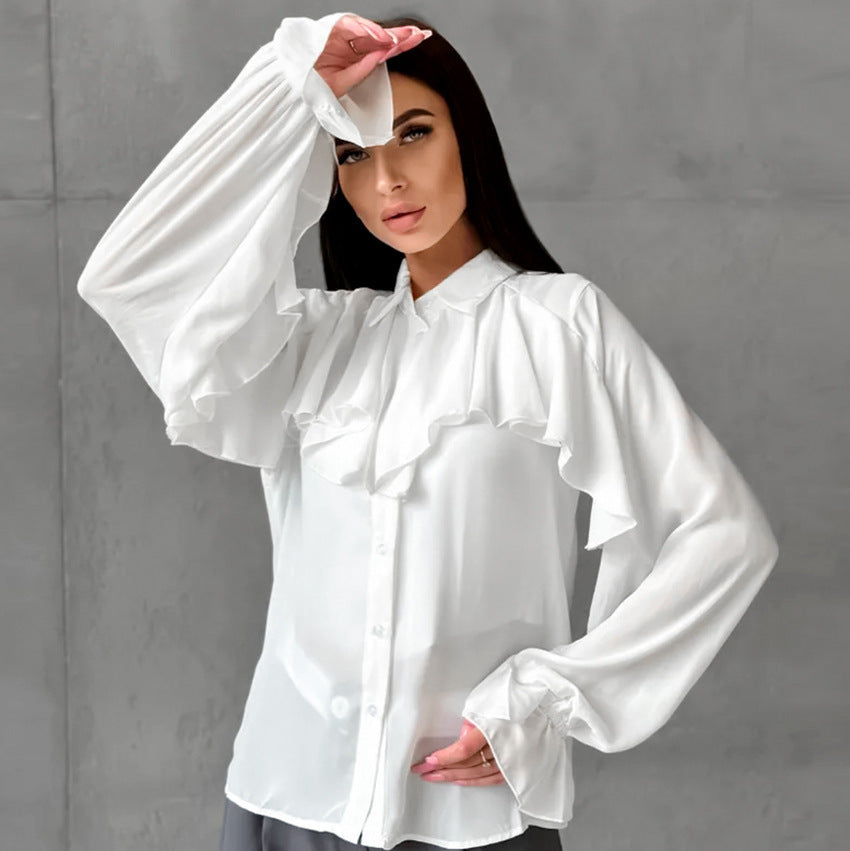 Buy Center Hot Pick-Minimalist Design Ruffled Women's Fashion Shirt