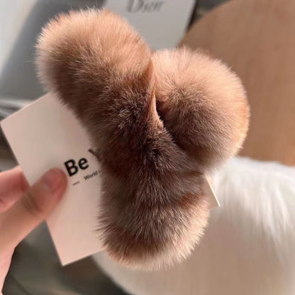 Véritables poils de lapin Rex, nouvelle jolie coiffe en peluche, griffe pour cheveux