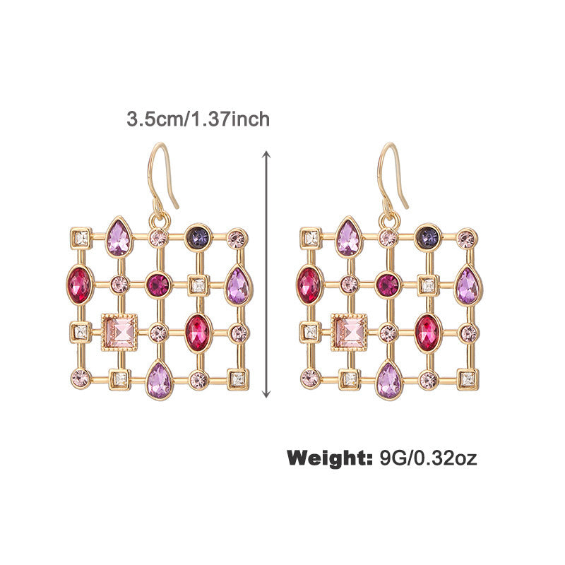 Buy Center Special-Fashion Colorful Rhinestone Special-shaped Earrings NCE05365color