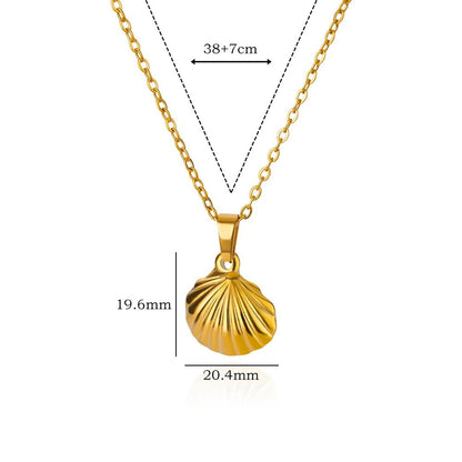 Buy Center Deal-Shell Stainless Steel Starfish Pendant Necklace N06867 Gold Containing Chain