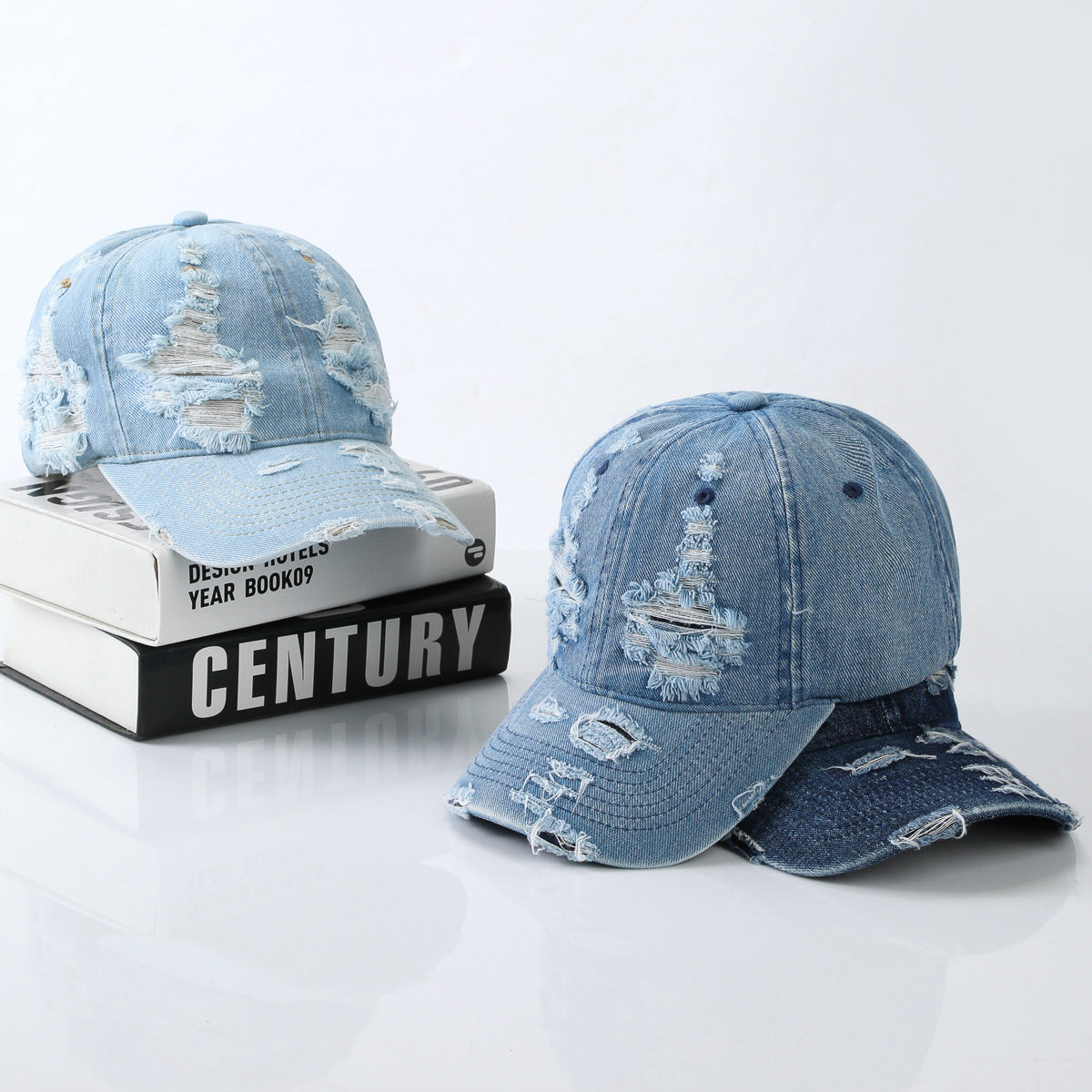 Denim Ripped Baseball Cap Hip Hop Cool | Women's Clothing-Accessories-Woman Hats | Buy Center