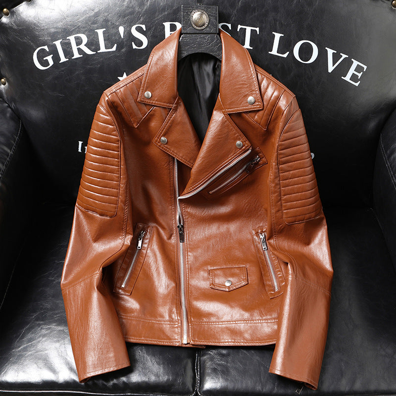 Spring And Autumn Slim-fitting Biker Leather Jacket Buy Center