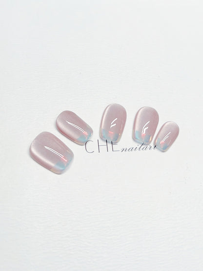 Fresh Arrivals at Buy Center: Handmade Custom Wear Nail Phototherapy Pink Purple Cat's Eye Nail Sticker