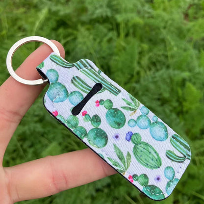 Buy Center Excellence-Printed Leopard Print SUNFLOWER Snake Pattern Women's Lipstick Pack Sets Of Key Chain Creative Perfume Bag Green Cactus 1PCS