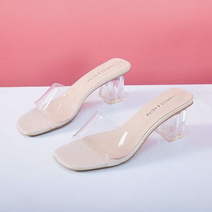 Hot New Items at Buy Center: Personalized Transparent Fashion Sandals Women's Shoes Beige