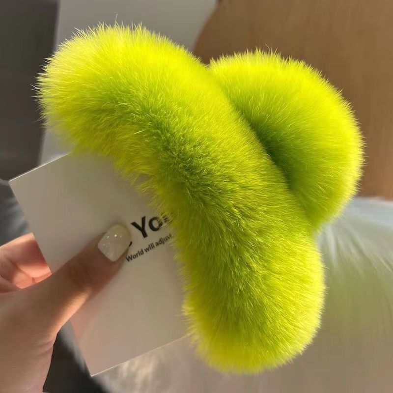 Véritables poils de lapin Rex, nouvelle jolie coiffe en peluche, griffe pour cheveux