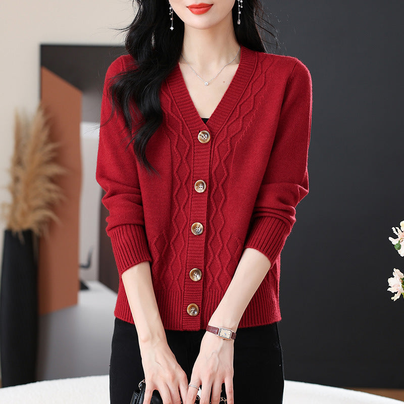 Spring And Autumn Outer Wear Cropped Sweater Coat Women Buy Center