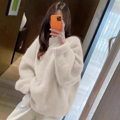 Top Loose And Lazy Style Soft Glutinous Sweet Knitted Sweater Buy Center