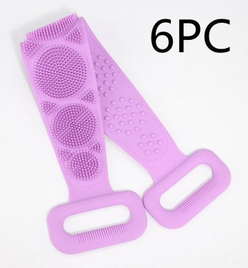 Hot New Items at Buy Center: Bath Towel Silicone Rubbing Back Towel 6PC Purple 70cm