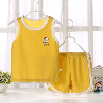 Fresh Arrivals at Buy Center: Children's Quick Drying Clothes Vest Suit Summer Ice Silk Yellow