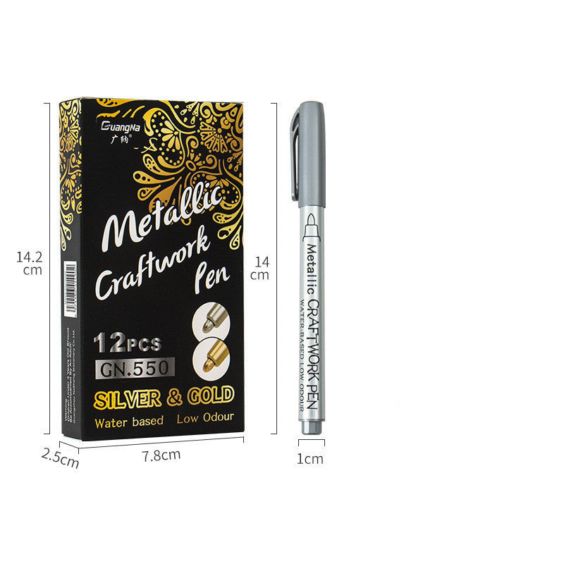 Trending Now at Buy Center: English Packaging Metal Paint Pen Silver