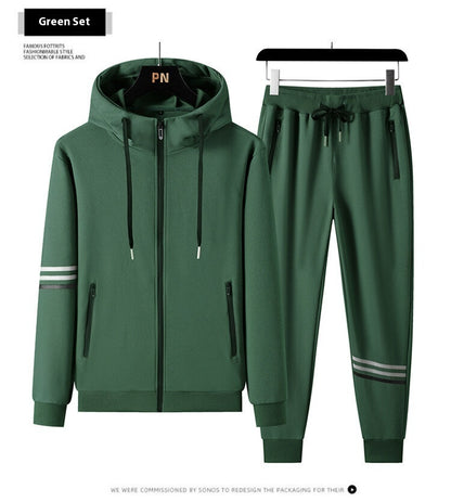 Hot New Items at Buy Center: Men's Casual Sports Pure Cotton Hooded Sweater Trousers Two-piece Set