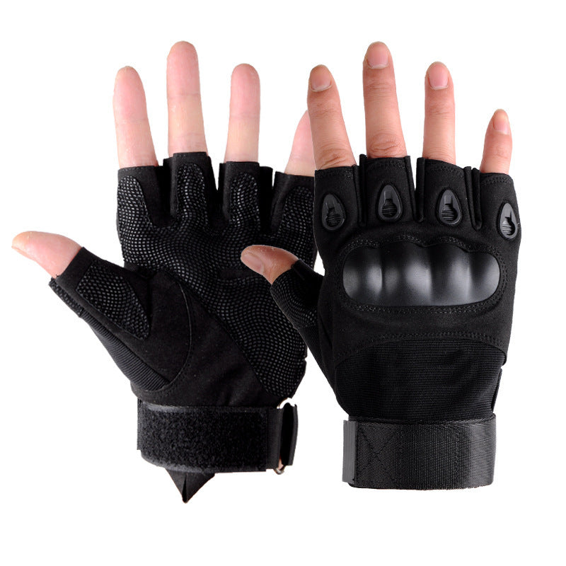 Military Fans Tactical Men's Outdoor Mountaineering Protective Wear-resistant Non-slip Fingerless Gloves