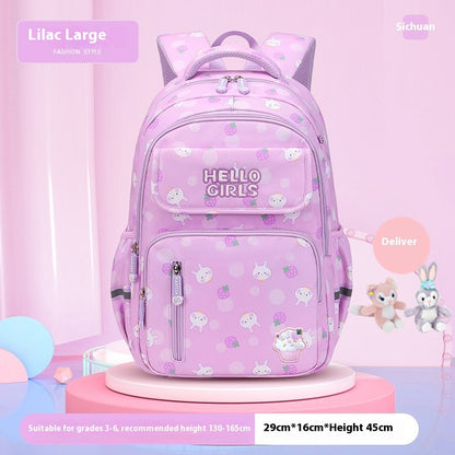 Fresh on the Scene at Buy Center: 6-12-year-old Primary School Children's Backpack Large Capacity Schoolbag Purple Large Size Pendant