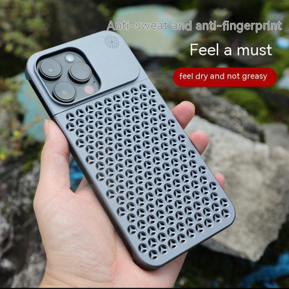 Aluminum Alloy Phone Case For 14 13 Pro Max Plus Hollow Heat Dissipation Anti-fall Full Body Shockproof Phone Cove Buy Center