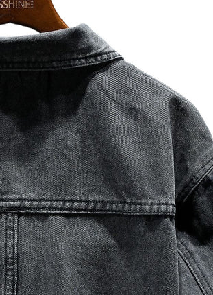 Manteau en denim noir et gris de haute qualité pour hommes, nouvelle collection automne