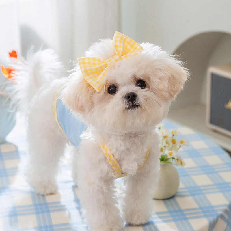 Hot New Items at Buy Center: Heart Relief Texture Bow Suspenders Vest Small Dog