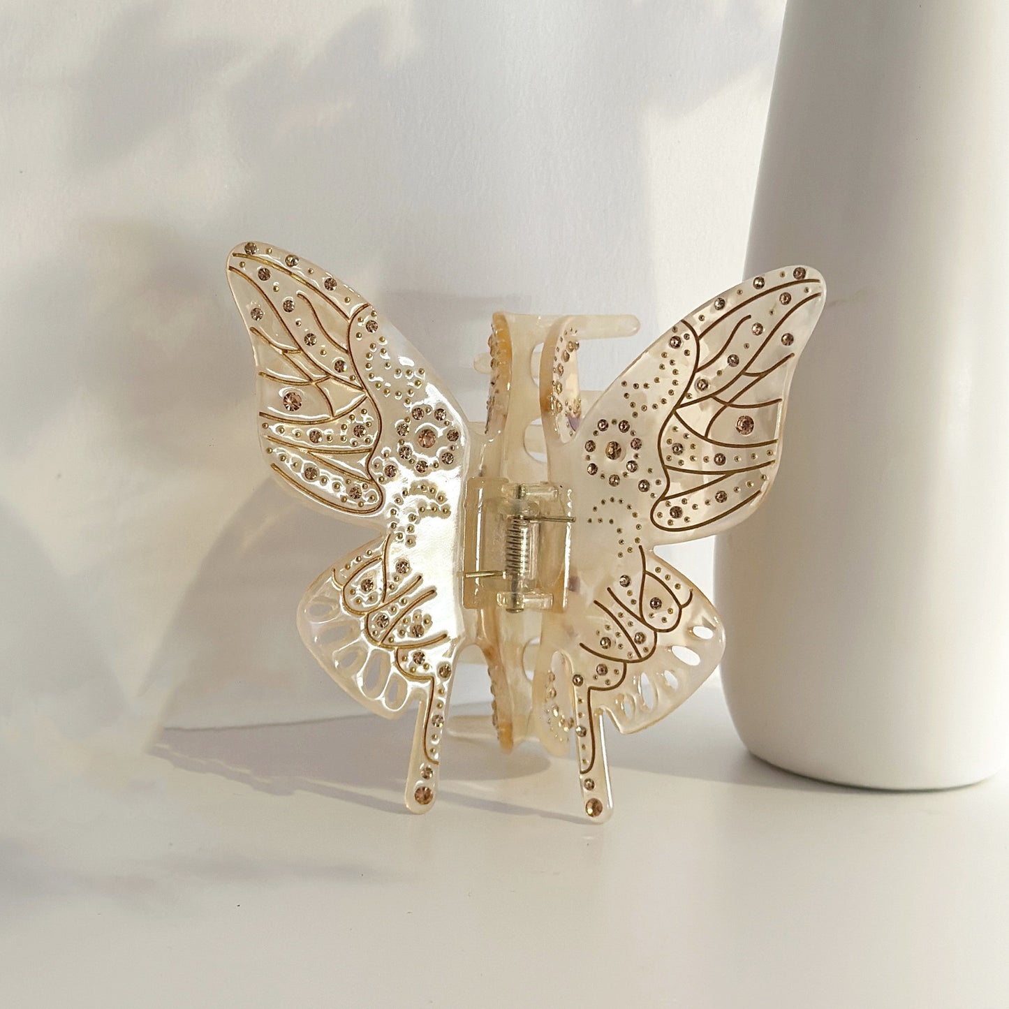 Coiffe à cheveux papillon surdimensionnée en verre léger de luxe