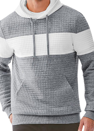 Pull à capuche à manches longues et cordon de serrage pour homme