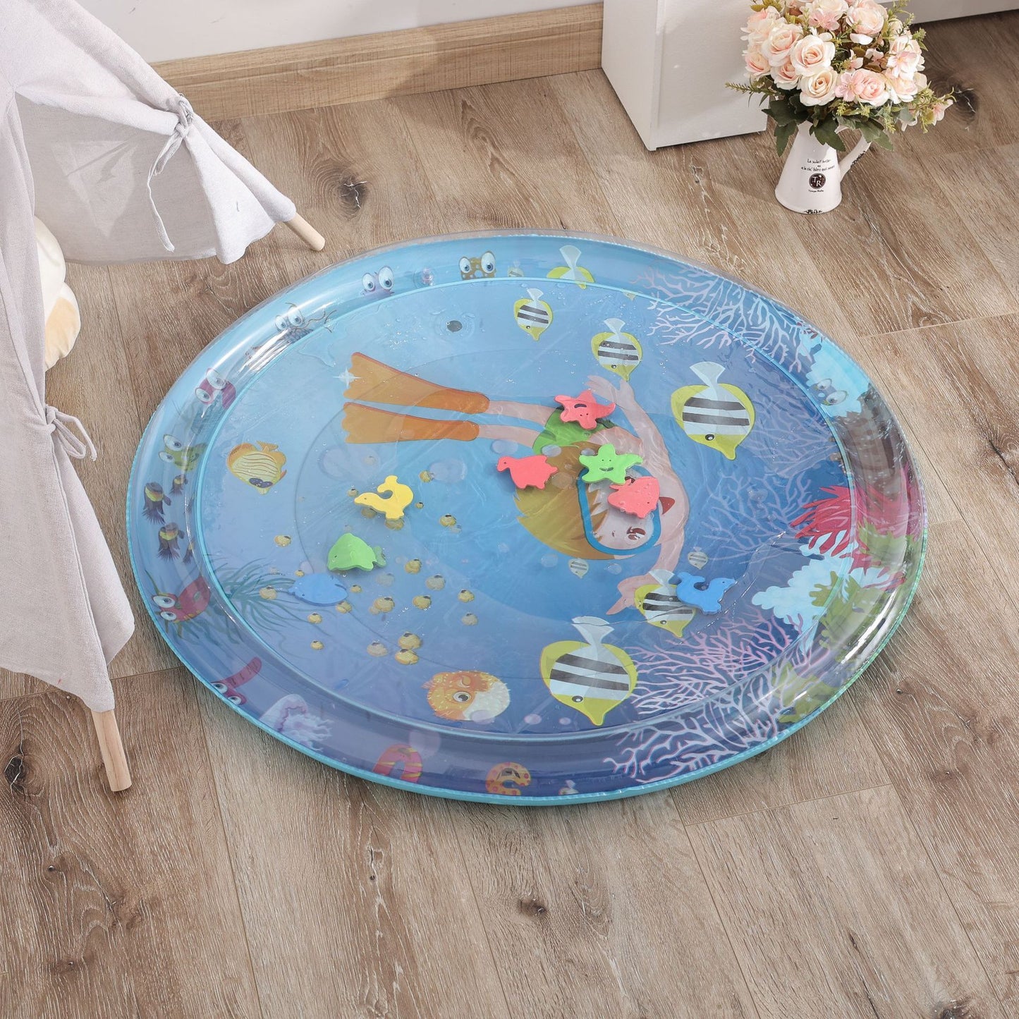 Hot New Items at Buy Center: Children's Inflatable Marine Animal Racket Water Cushion Baby Crawling Racket Water Bag Racket Water Cushion Climbing Pad