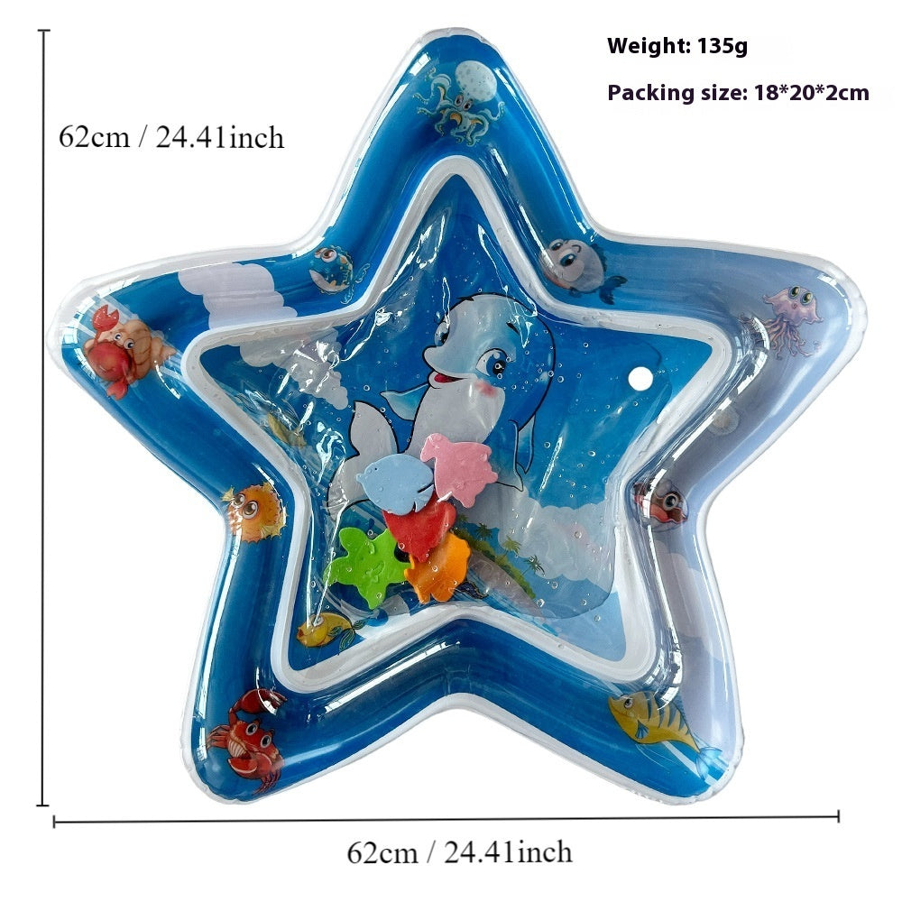 Hot New Items at Buy Center: Children's Inflatable Marine Animal Racket Water Cushion Baby Crawling Racket Water Bag Racket Water Cushion Climbing Pad Dolphin Five Stars