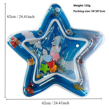 Hot New Items at Buy Center: Children's Inflatable Marine Animal Racket Water Cushion Baby Crawling Racket Water Bag Racket Water Cushion Climbing Pad Dolphin Five Stars