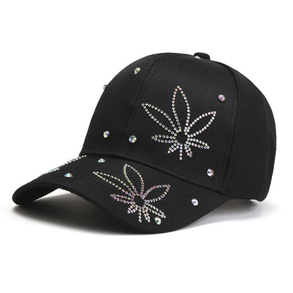 Gorra de béisbol con diamantes de imitación para mujer que combina con todo y hace que tu rostro parezca más pequeño