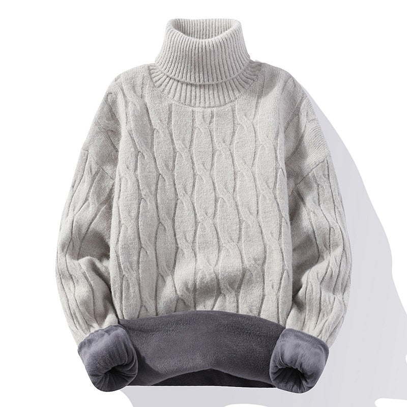 High Neck Velvet Thickening Thermal Sweater